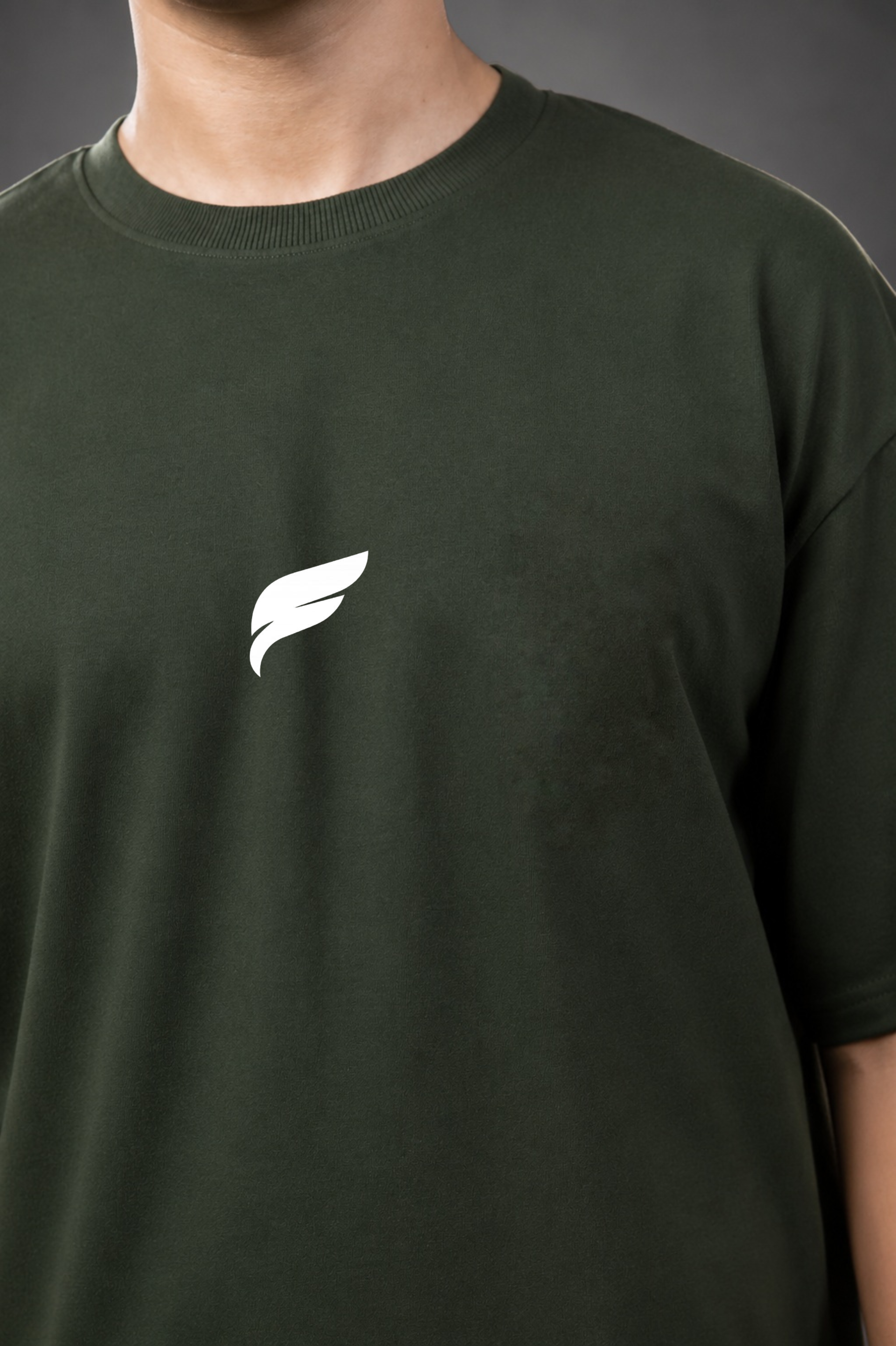 SOLIDS - Olive Green Oversized T-shirt