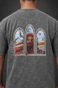 THE WATCHER - Grey down shoulder T shirt