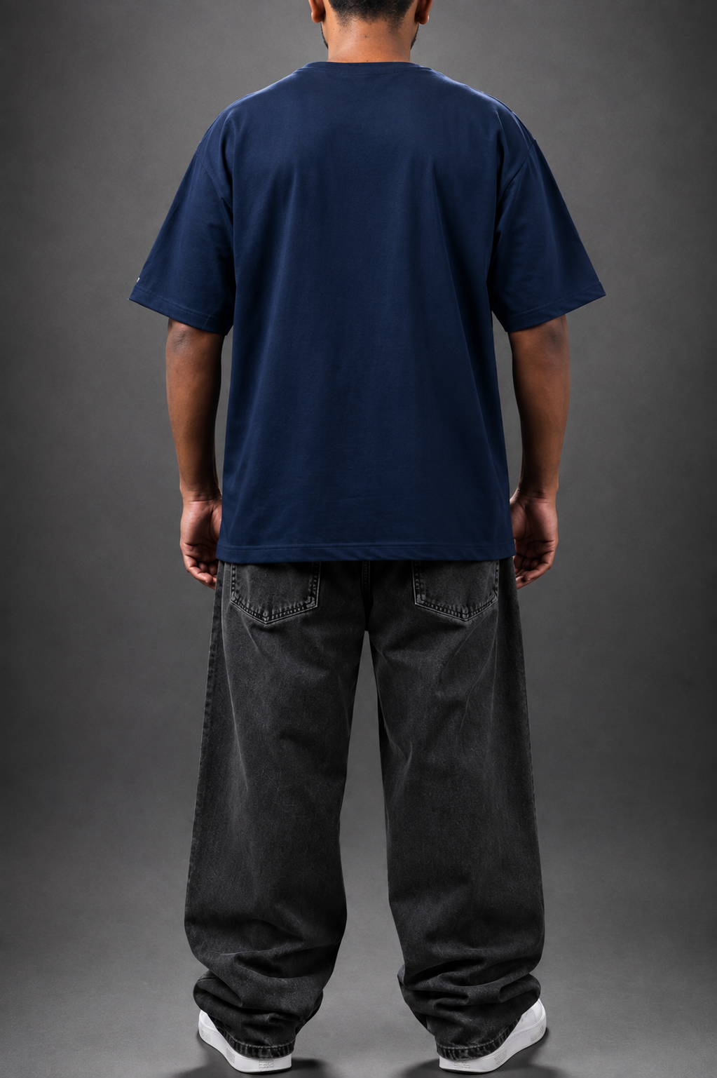 SOLIDS - Navy Blue Oversized T-shirt
