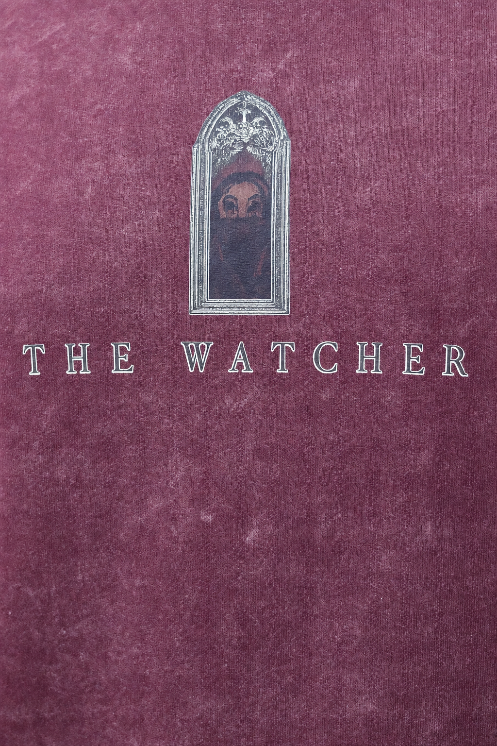 THE WATCHER - Grey Pink down shoulder T shirt