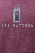 THE WATCHER - Grey Pink down shoulder T shirt