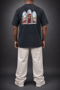 THE WATCHER - Black down shoulder T shirt